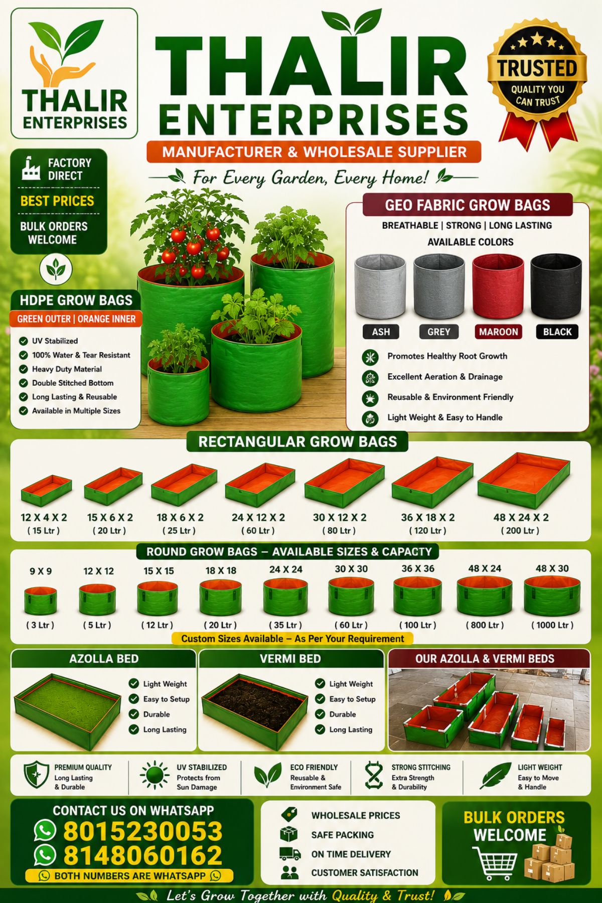 Grow Bag Azolla Beds Vermi Beds